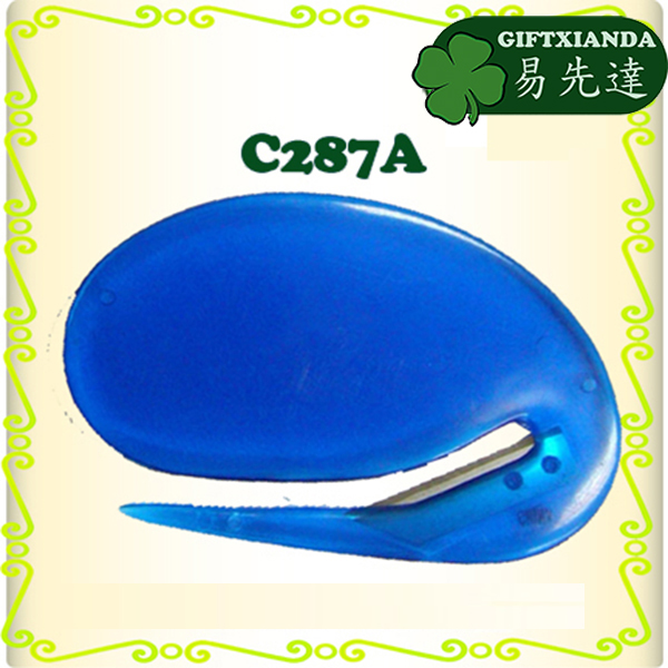Oval shaped plastic letter opener