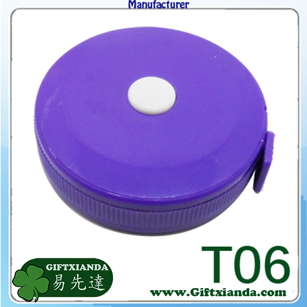 Round centre release button PVC cloth measuring tape