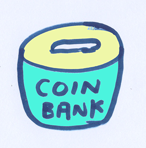 Piggy coin bank, money bank, saving bank,