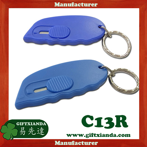 Mini cutter key chain, Retractable safety cutter, plastic safety cutter, mini cutter letter opener,