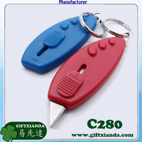 Mini cutter key chain key holder, Retractable safety cutter,