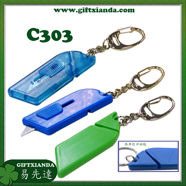 Mini cutter letter opener keychain (