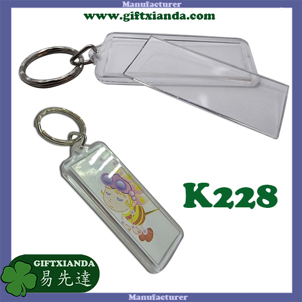 HPBH-KEY Clear Hard Plastic Badge Holder w/ Key Ring