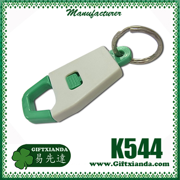 Plastic snap hook keychain - key tag holder with large logo