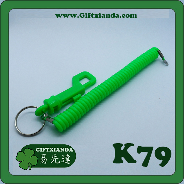 Spiral bungee cord keychain